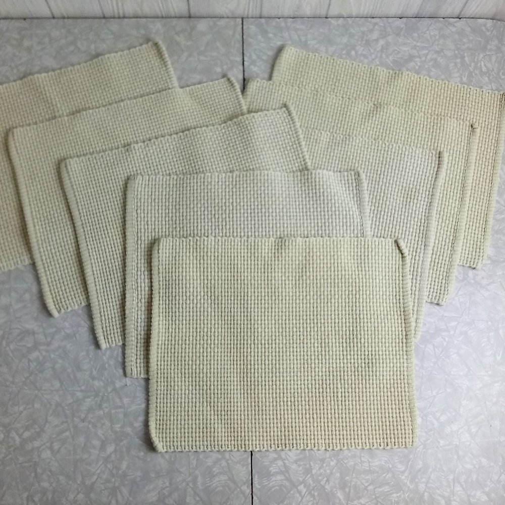 Set of 8 Cream / Beige / Neutral Textured Placemats